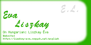 eva liszkay business card